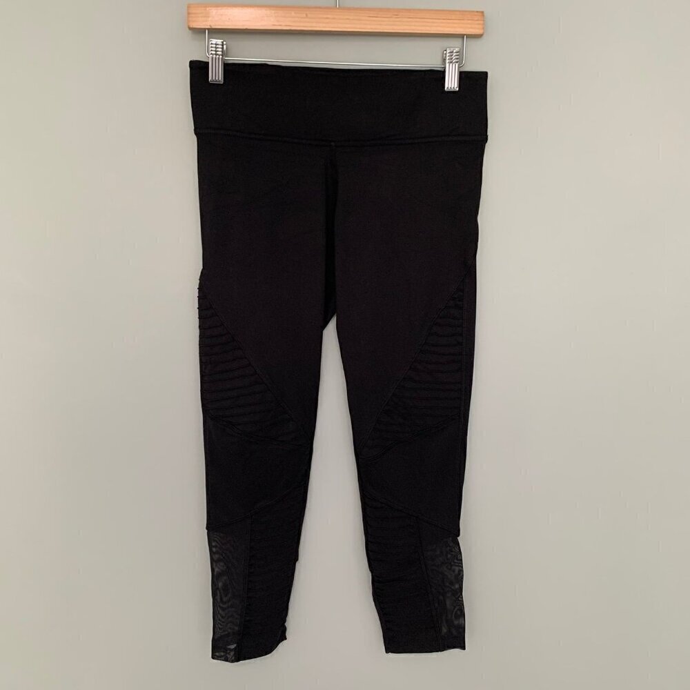 Victoria's Secret PINK Ultimate Black‎ Moto Mesh Leggings Small